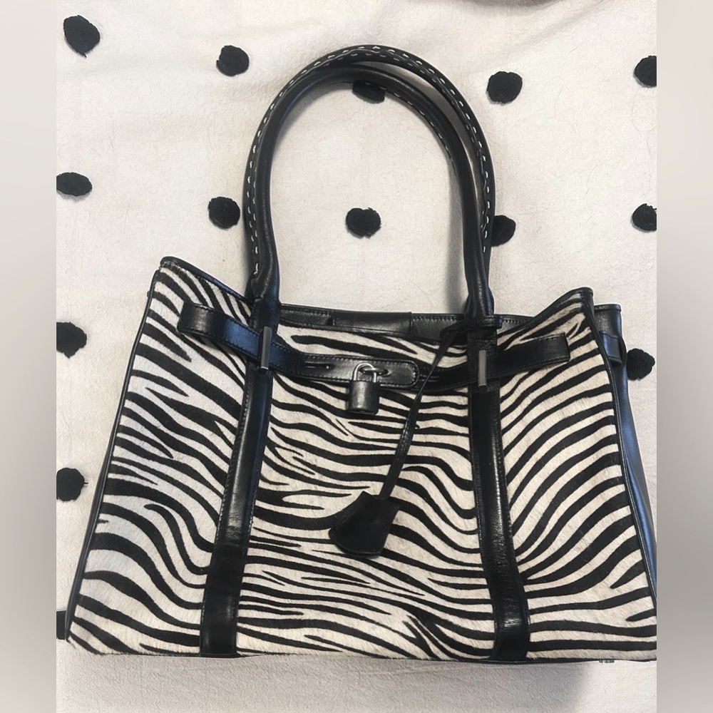 Ann Taylor Zebra Print Leather Bag - Hamilton Style